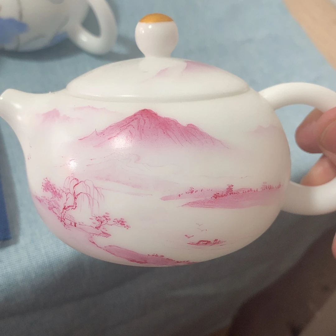 冰种素烧手绘西施壶