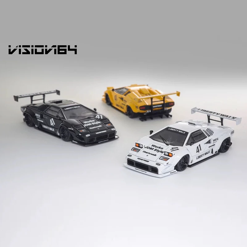 兰博基尼 康塔什 Countach LP500 LBWK 翻灯1:64 合金汽车模型
