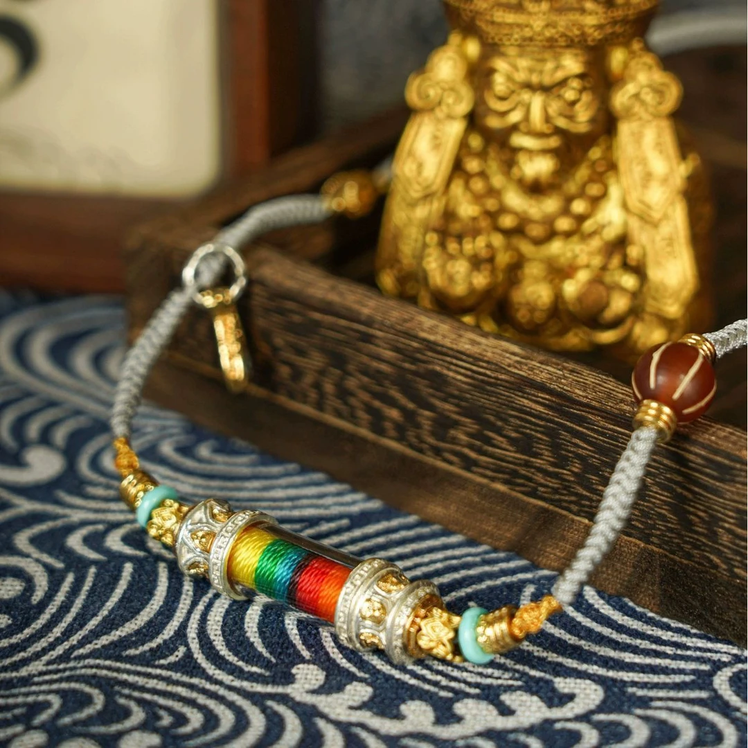 锌合金亚克力项链 福气满满项链手工编织民族风