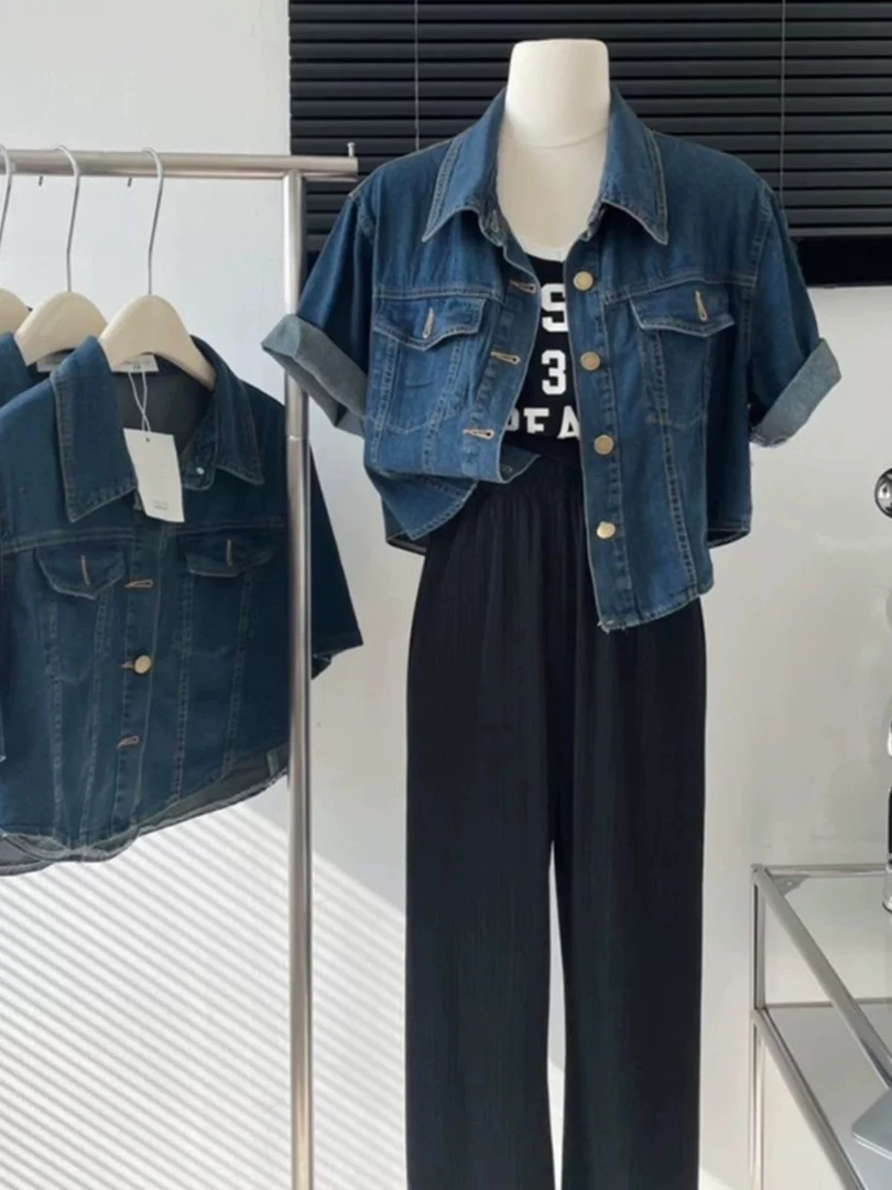 直播间专用长袖牛仔秋冬外穿宽松通勤时尚加厚