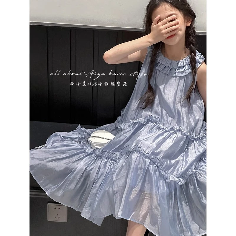 韩国潮牌童装女童连衣裙儿童无袖背心裙2025夏装新款洋气女孩裙子