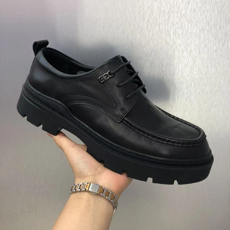 广州2025新款真皮正装男休闲系带皮鞋轻便百搭真皮透气男商务男鞋