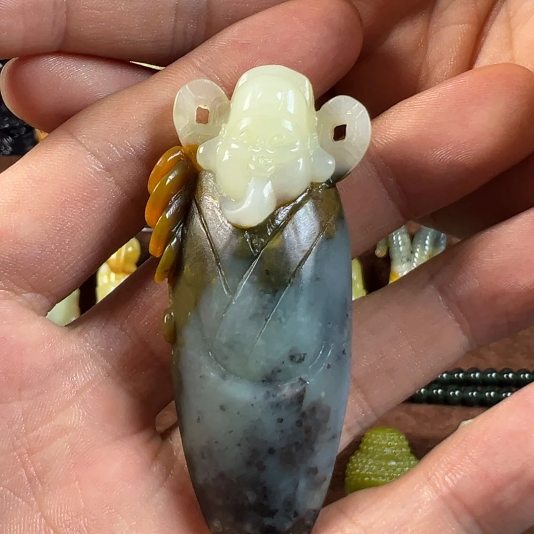 未镶嵌岫玉手把件天然岫玉