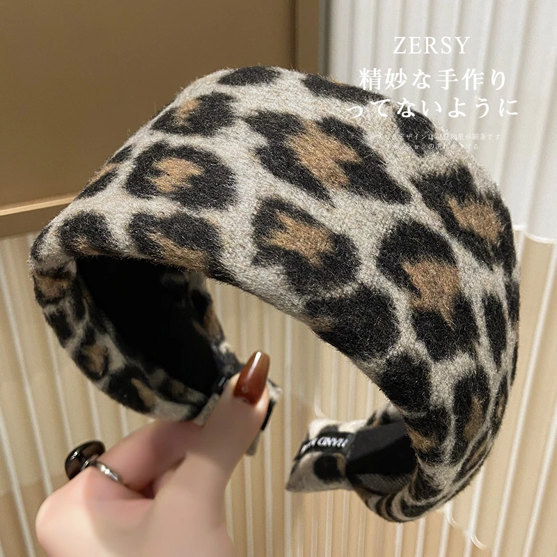 秋冬高级感超宽豹纹发箍女高颅顶显脸小压发头箍发卡发捆头饰发饰