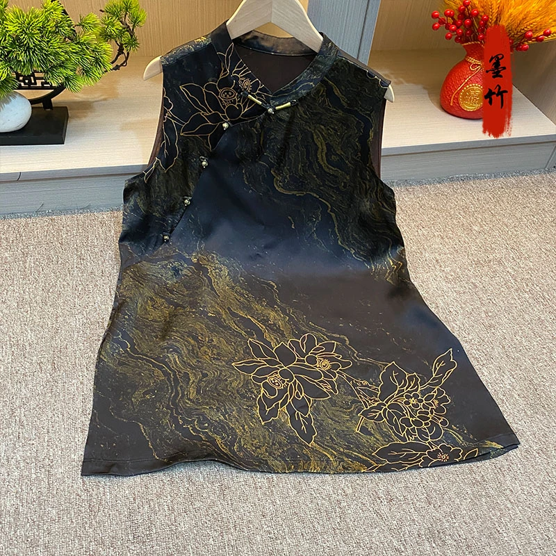 【69513】新中式中国风上衣马甲国潮高定提花气质时尚女士无袖上衣