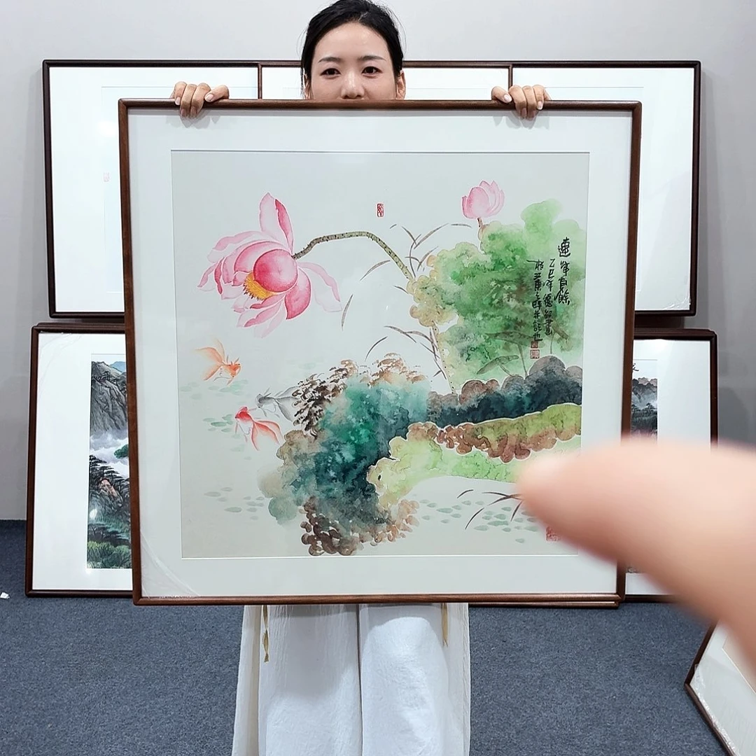 国画手绘作品80×80尺寸