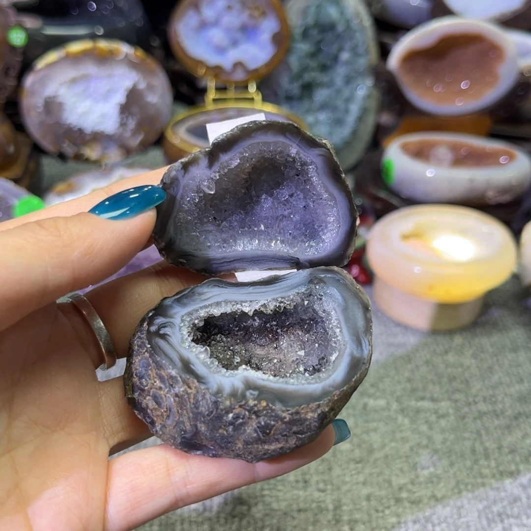 未镶嵌紫晶摆件聚宝盆