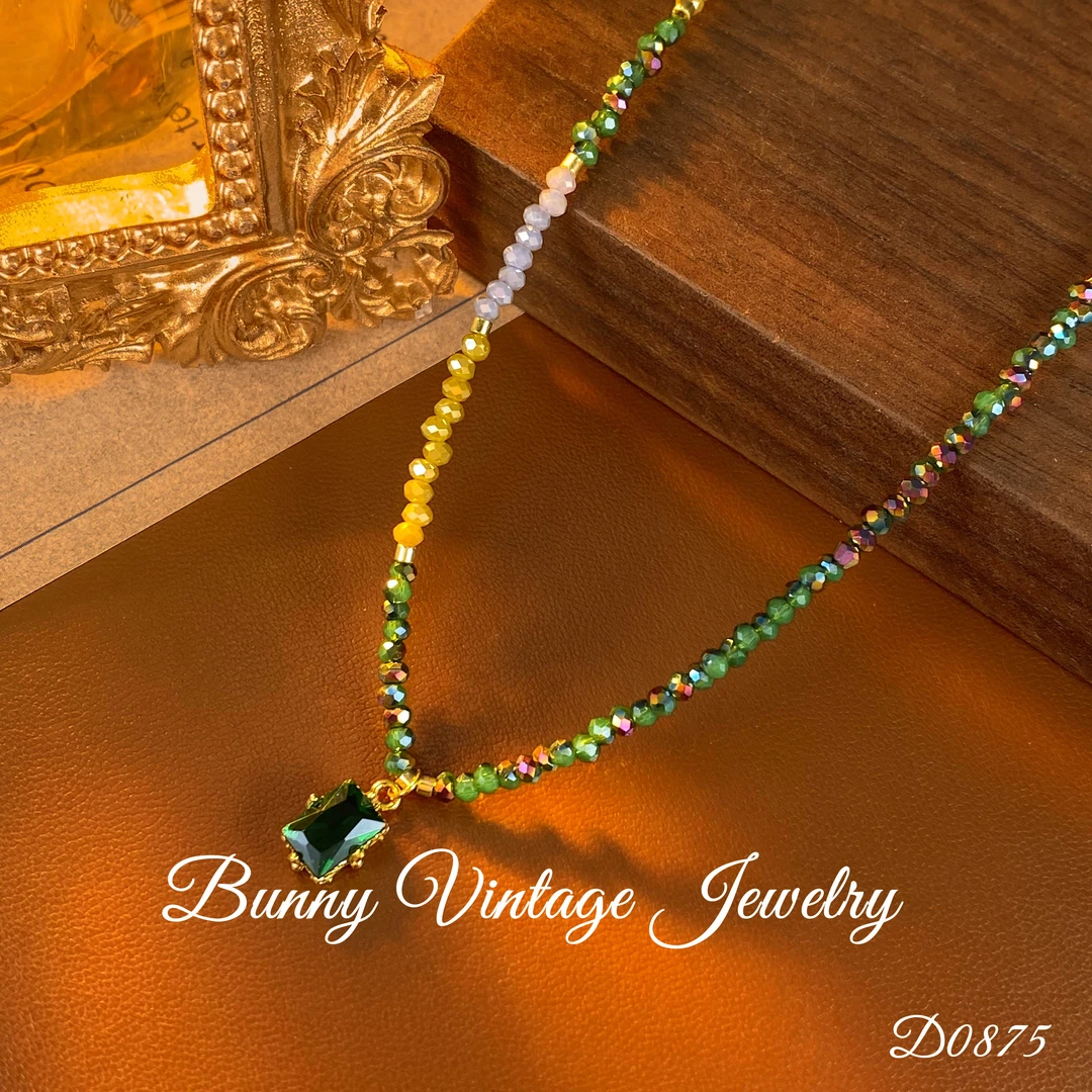 D0473 法★【碧绿湖光】手工 Alix Luis联名项链