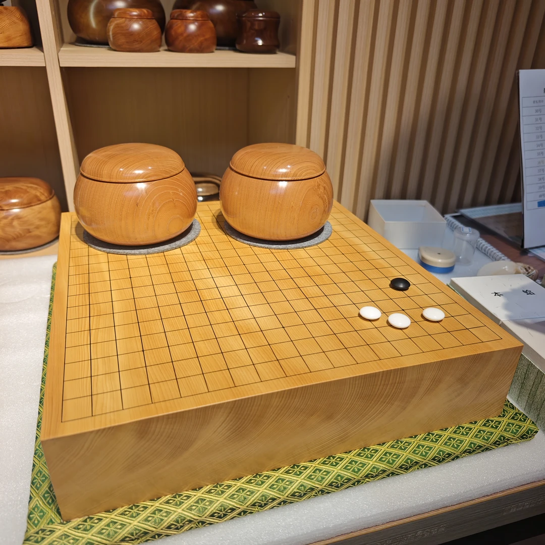 [微瑕特惠]xa02熊须棋盘本榧3寸独木盘榉木碁笥34号並实用印棋子
