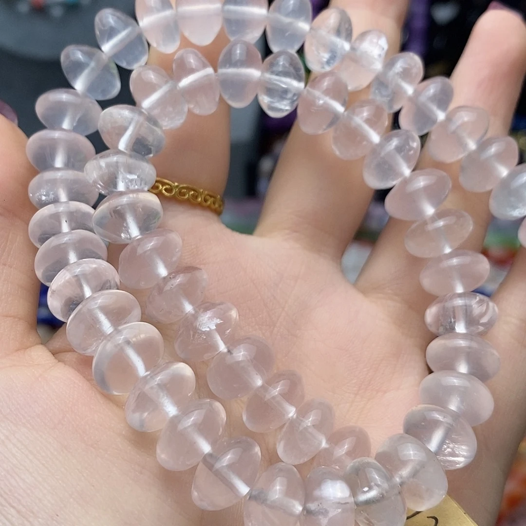 玛瑙/玉髓未镶嵌珠宝半成品拍二得一莫粉盘珠约12mm