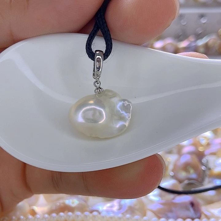 颈饰银S925镶嵌淡水珍珠84