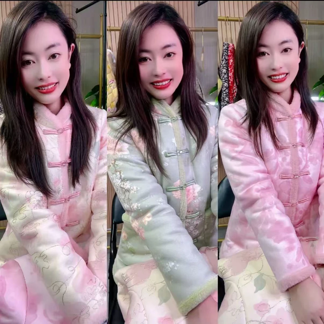 （加绒加厚）新中式国风鹿皮绒棉服棉衣