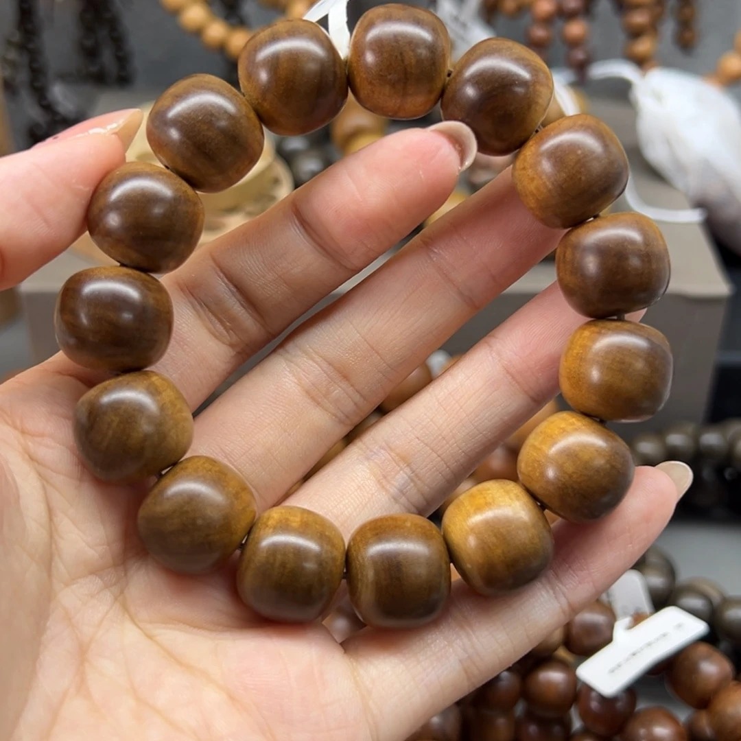 檀香木手串/手链14*15老型黑肉横纹猫眼