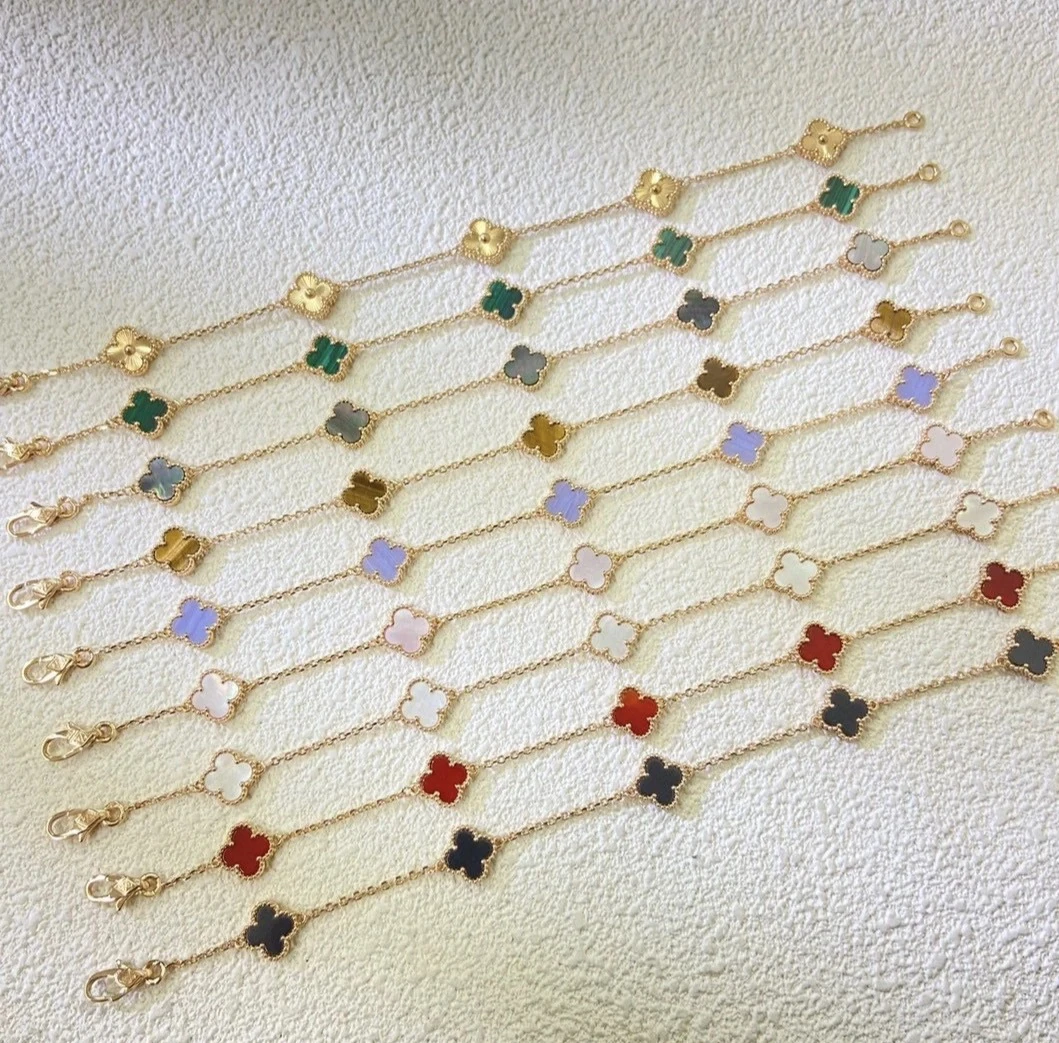 合金手链 迷你款V金手链四叶草高定版