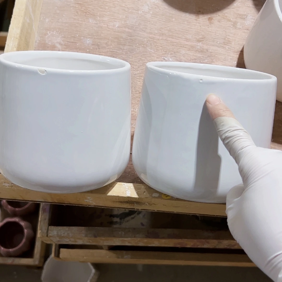 有孔，外贸尾单陶瓷花盆凑单10米包邮瑕疵