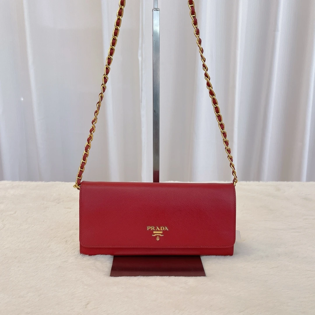 95新 GUCCI/古驰 普拉达 红色链条包 A918