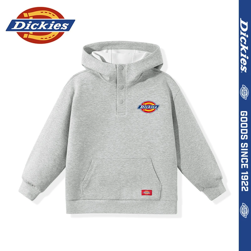 Dickies童装男童连帽卫衣春秋款男孩潮牌秋装小童儿童半开襟上衣