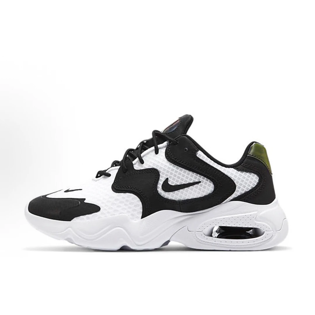 Nike Air Max 2X 复古 气垫 网布防滑 低帮 休闲跑步鞋 女款 黑白