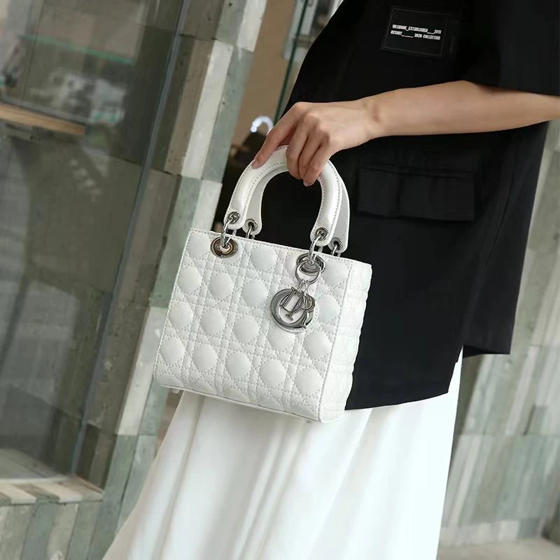 银扣【四格大号】菱格女2024新款高级感妃包手提轻奢气质女包