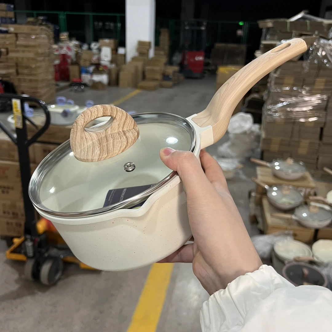 卡家磨标18cm冰淇淋系列麦饭石不粘奶锅全灶具通用微瑕