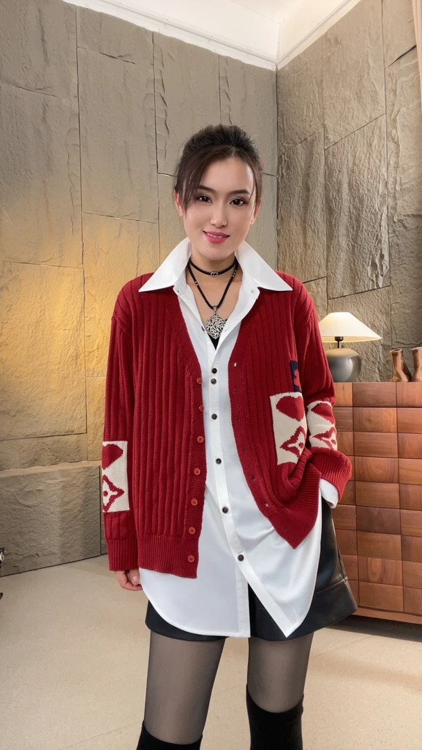 素格【2027】新款日系风针织开衫外搭女春秋款宽松毛衣