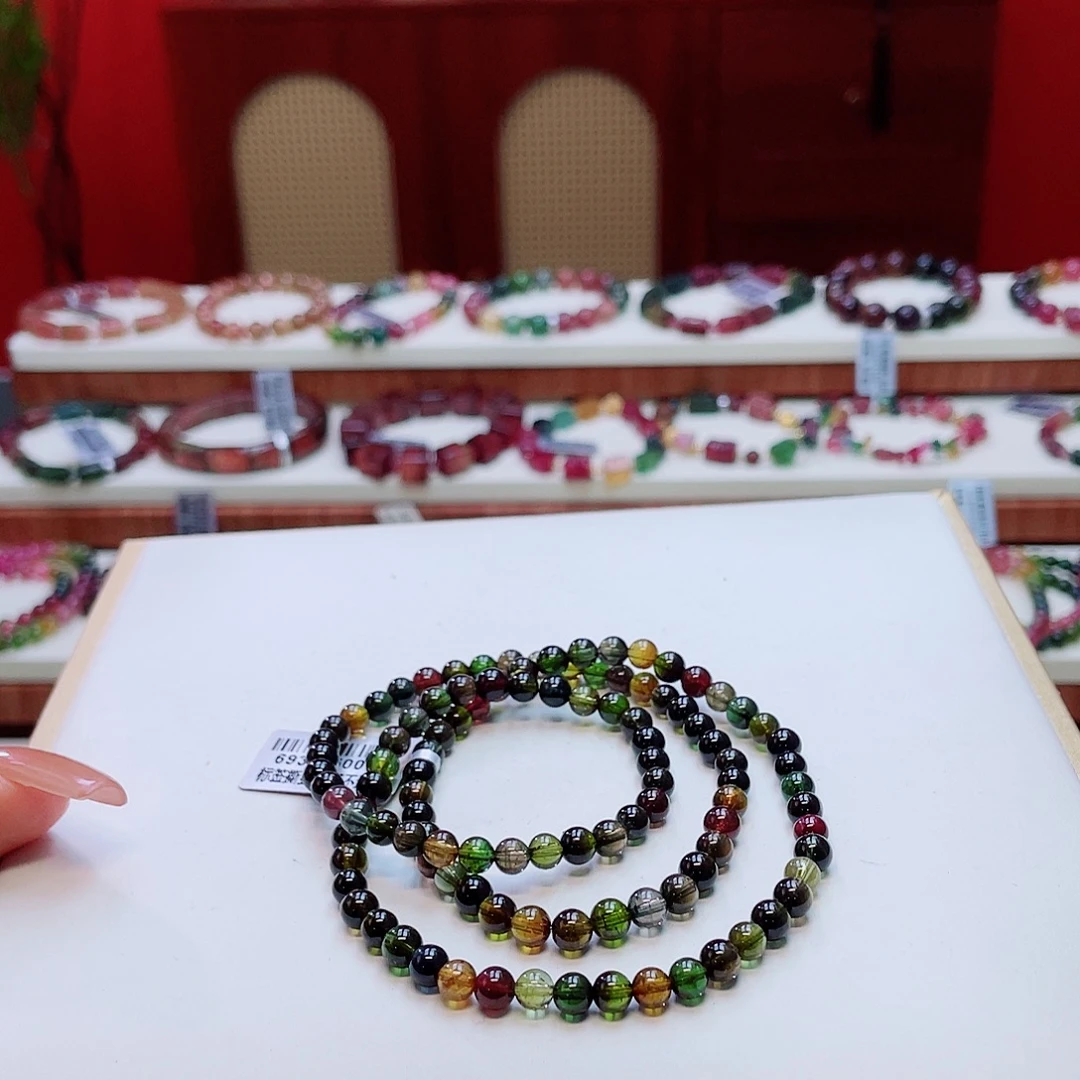 手串碧玺未镶嵌多样性发其一