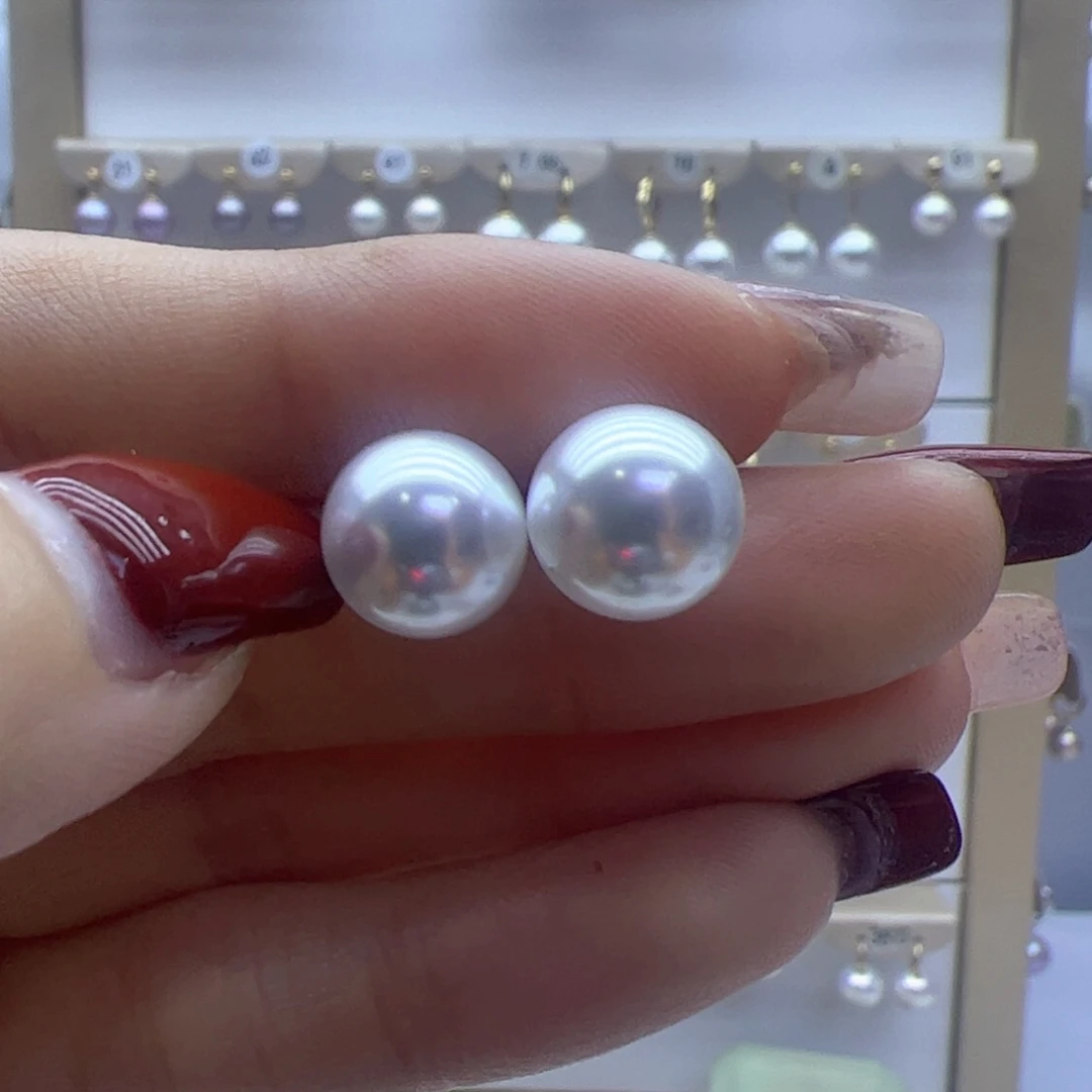 淡水珍珠耳饰18K金镶嵌