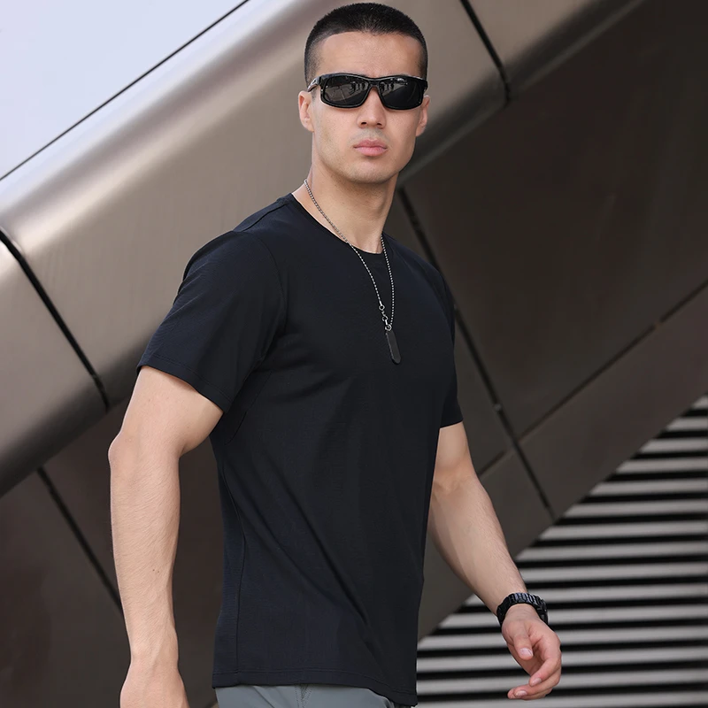 鹰爪指南者COOLMAX圆领速干T恤户外运动速干短袖夏季男休闲T恤