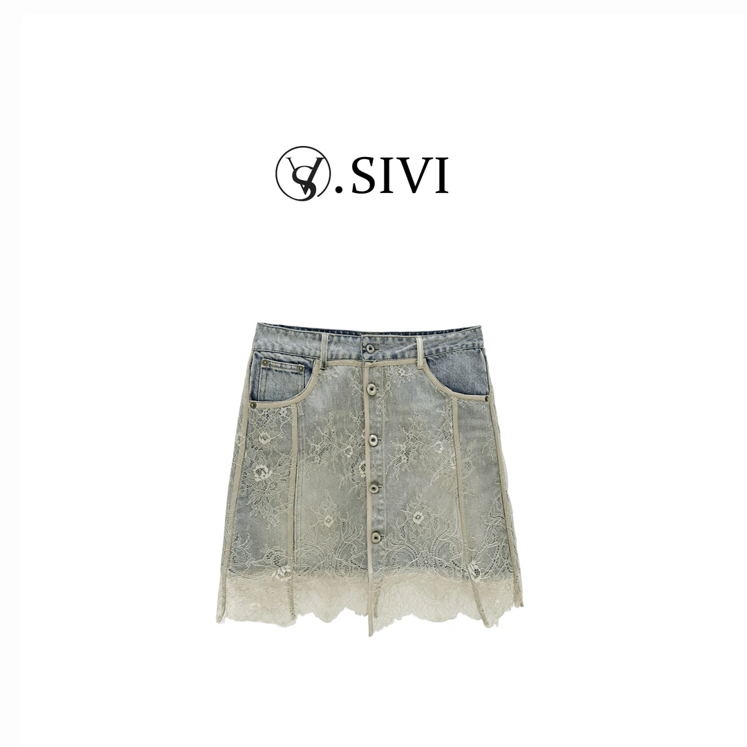 熙薇【天空之城】2025春夏季新款时尚休闲百搭牛仔短裙裤H2835