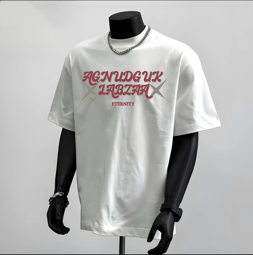 280G重磅美式复古街头字母印花短袖T恤男女夏季宽松休闲纯棉半袖