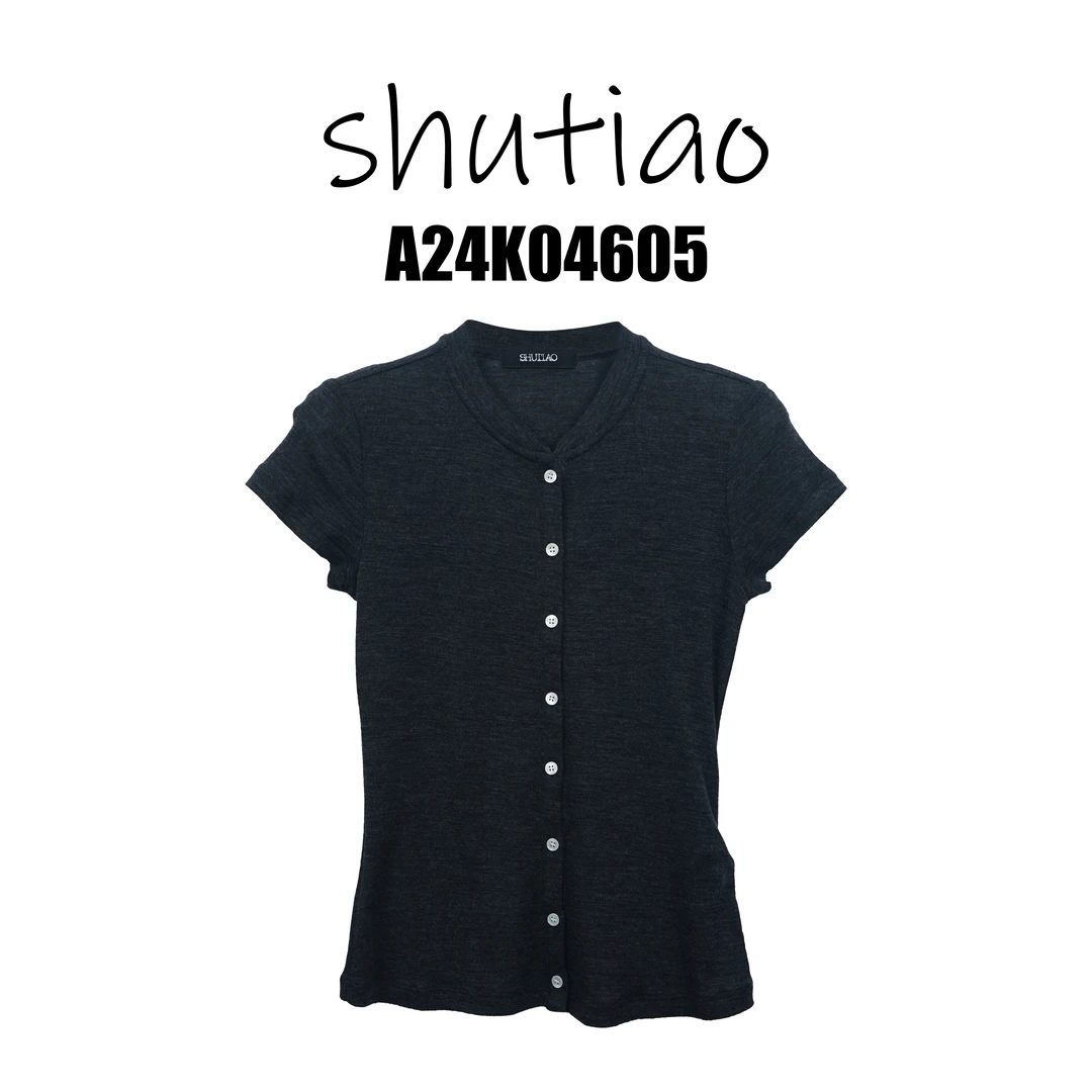 【SHUTIAO】2025春夏：新款小众设计款T恤A24K04605