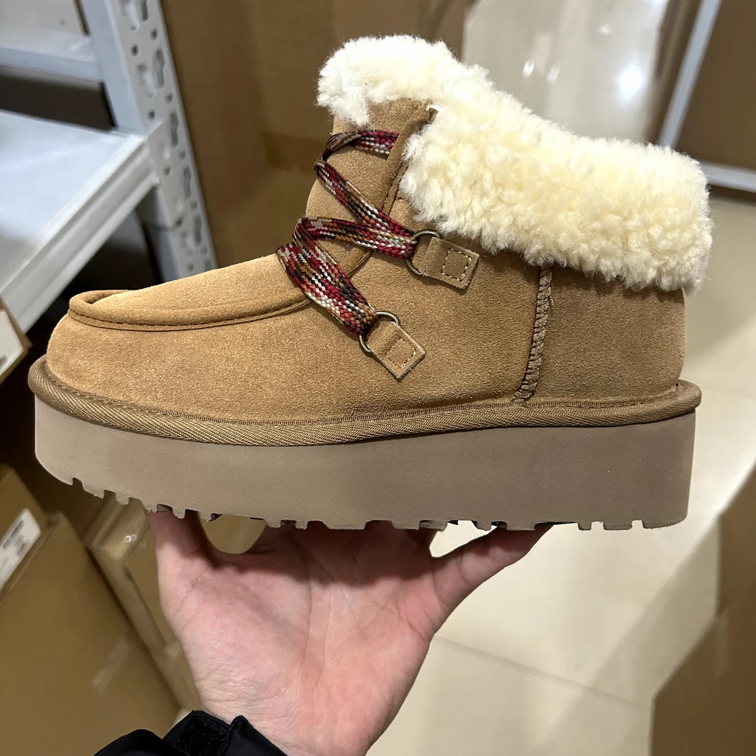 【芙卡拉】桑坡羊皮毛一体雪地靴增高冬季保暖搭子女防寒雪地棉鞋