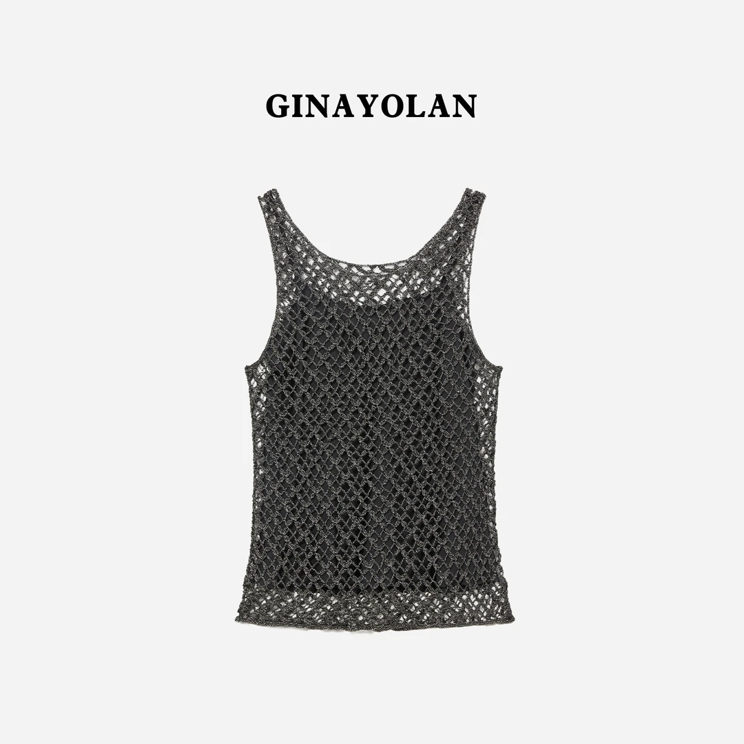 GINAYOLAN/瑾颜 | 意大利进口亮闪春夏时尚针织背心
