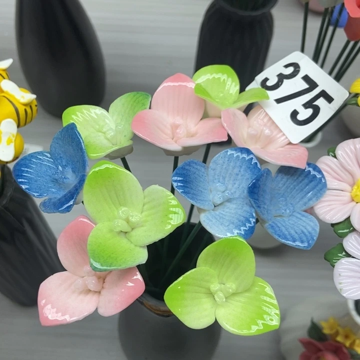 陶瓷手工制作陶瓷花10朵三叶草