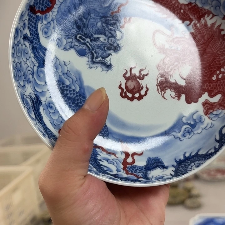 瓷片双龙戏珠大胡乘景德镇