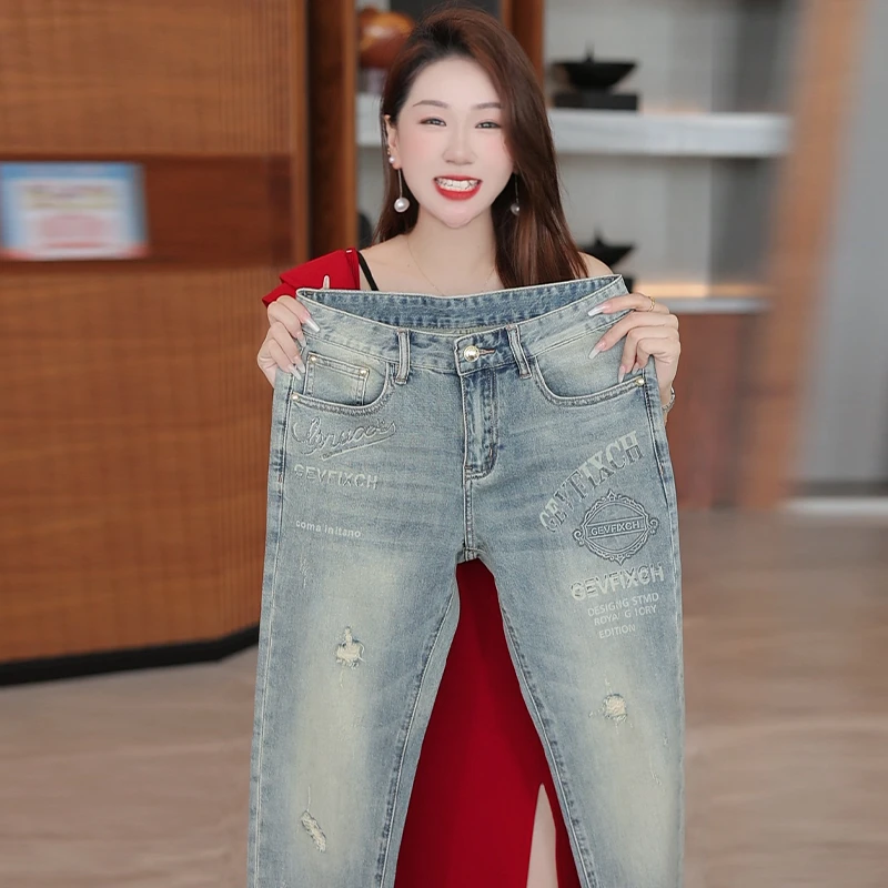 轻奢欧版夏季薄款男士牛仔裤修身中腰微弹显瘦舒适立体裁剪显腿长