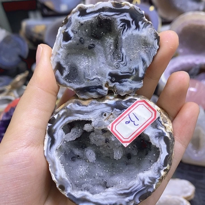 未镶嵌珠宝半成品紫晶彩晶盆