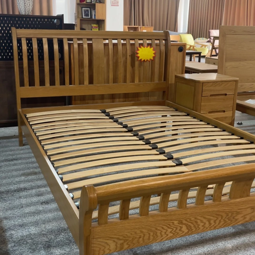 木白橡木雪橇床2米1.35