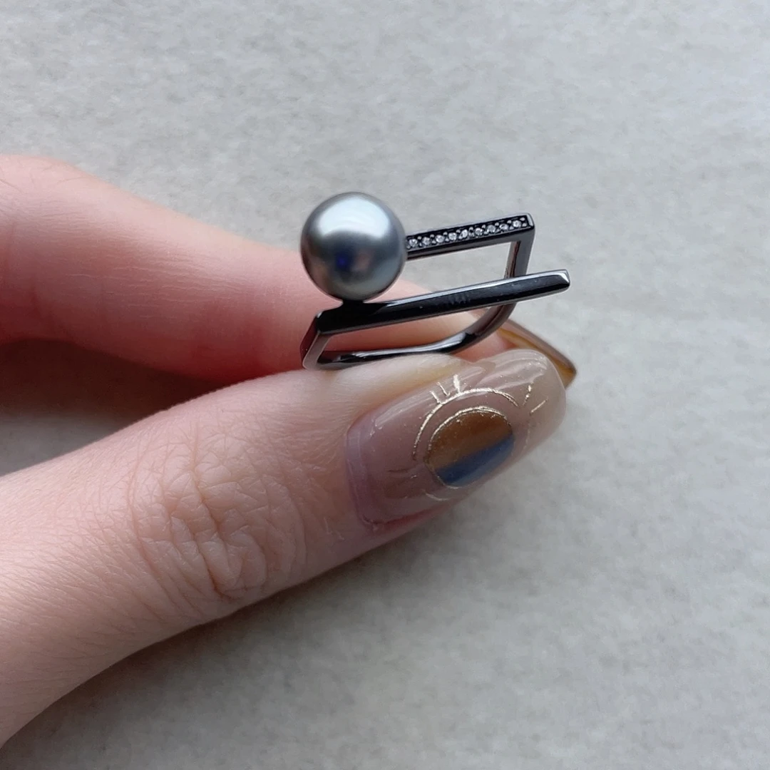 戒指39海水珍珠银S925镶嵌
