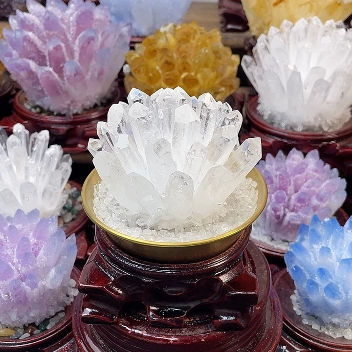 茉***栀石材天然白水晶108