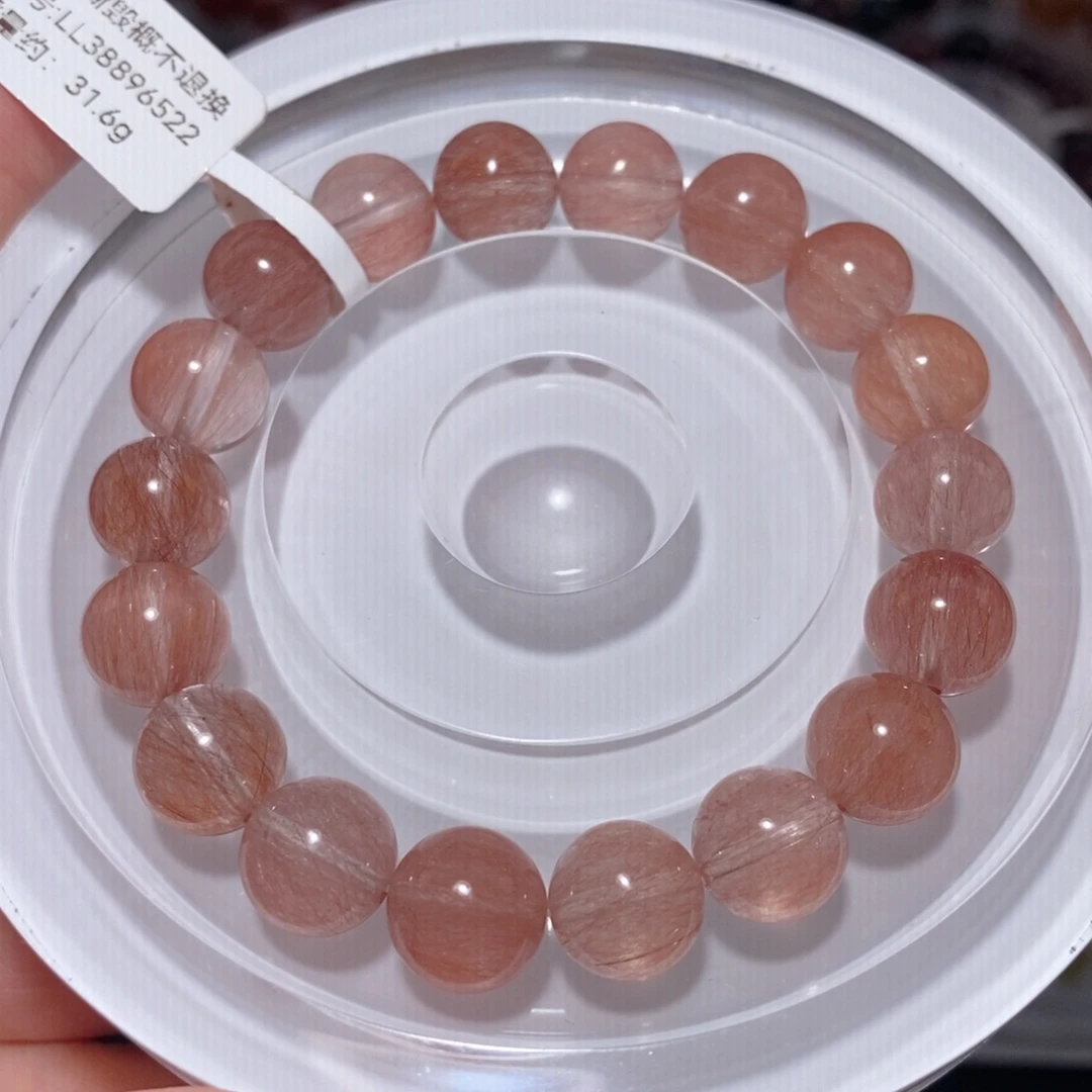 水晶手链未镶嵌F粉兔毛10.8