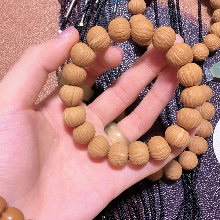 猴头核桃手串原皮猴头聚宝盆14mm