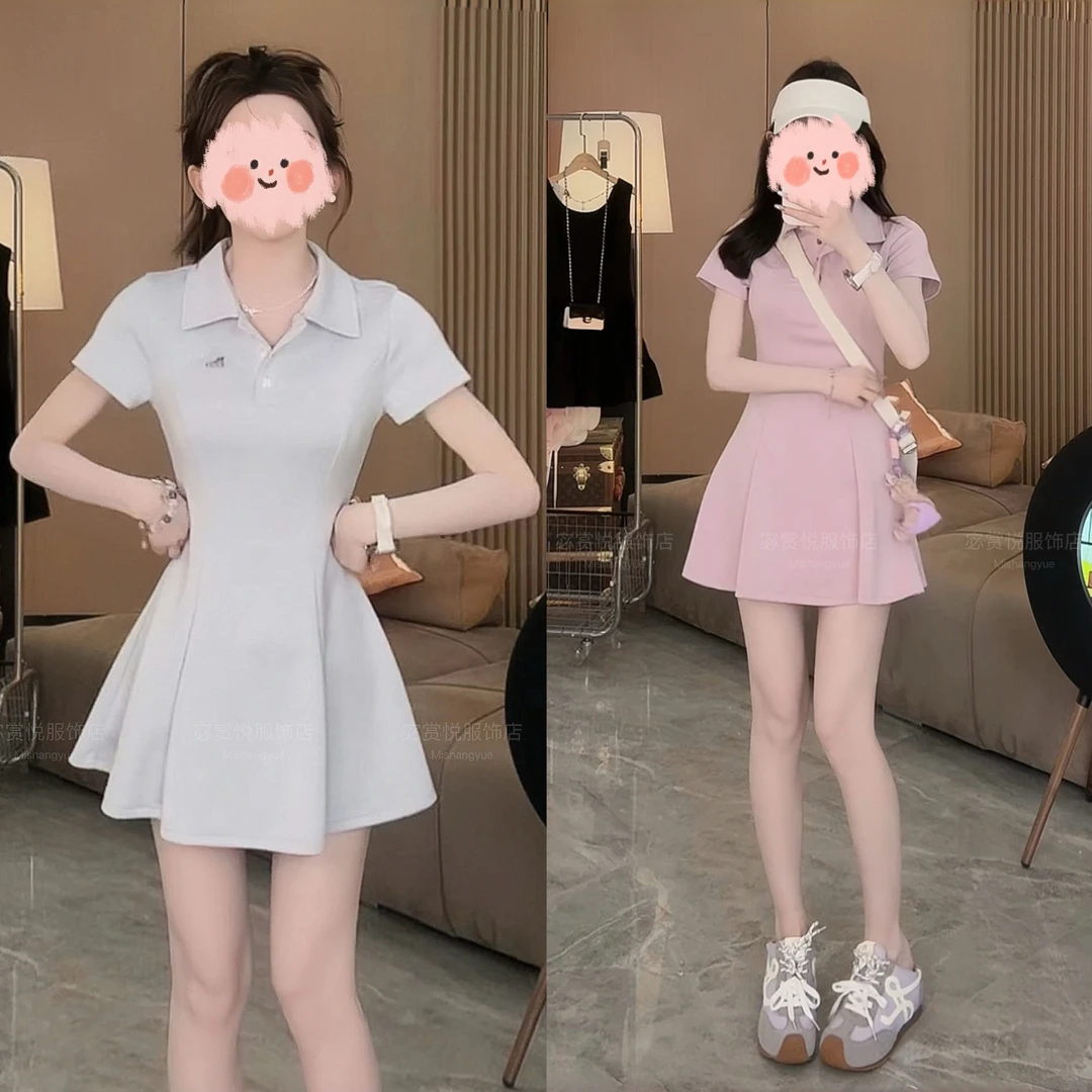 2025夏季时尚洋气小个子收腰短袖连衣裙显瘦百搭休闲短裤时尚套装