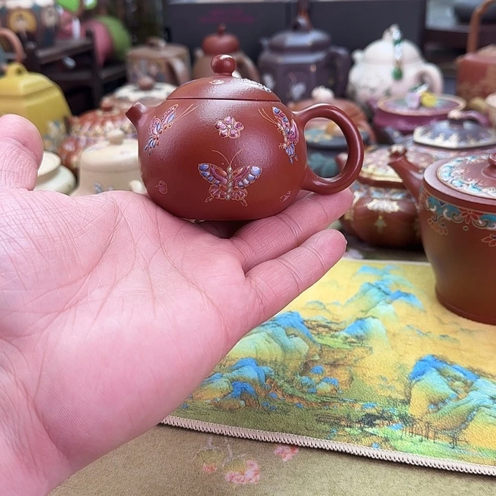 茶壶紫砂珐琅彩西施