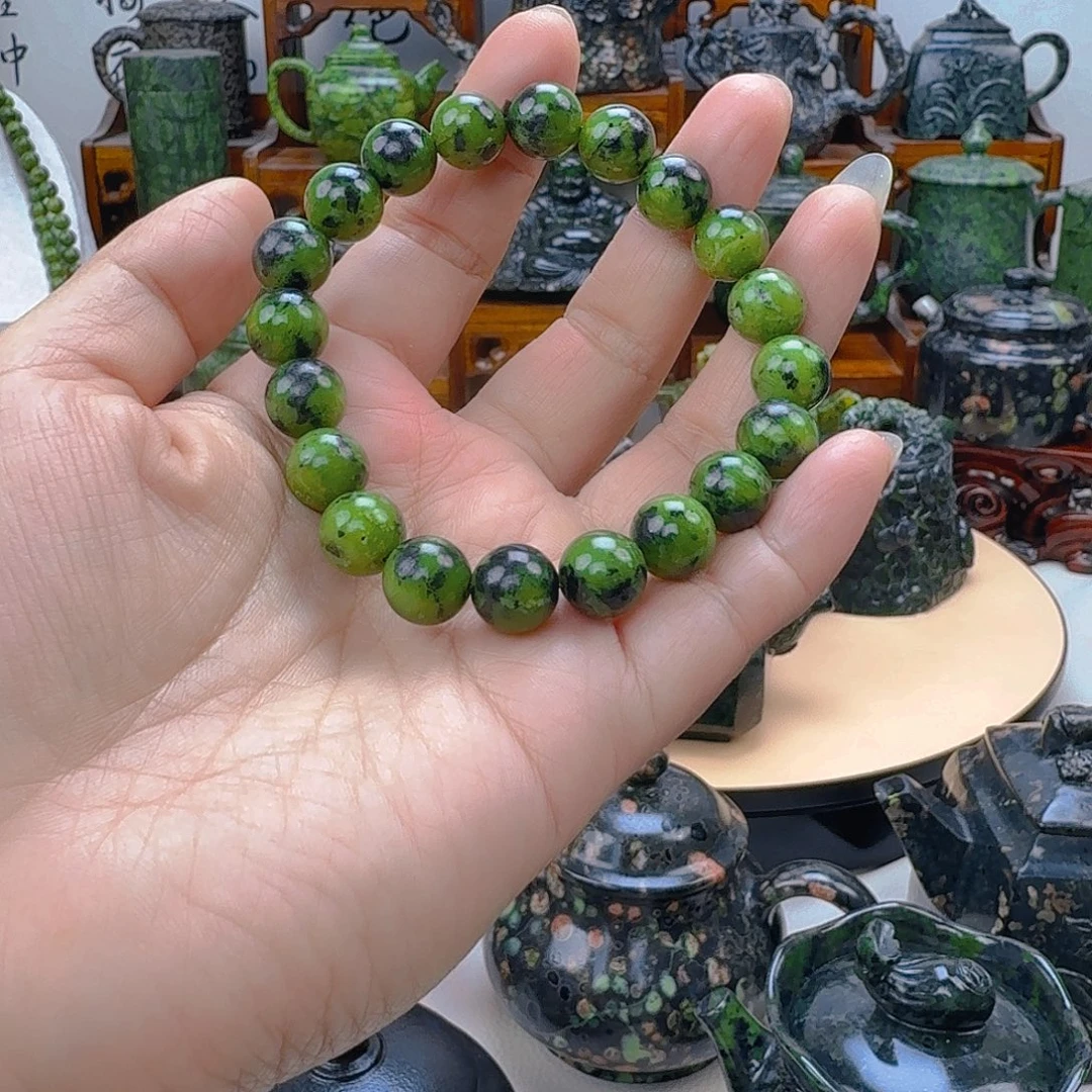 语***启未镶嵌蛇纹石玉藏玉药王石茶壶