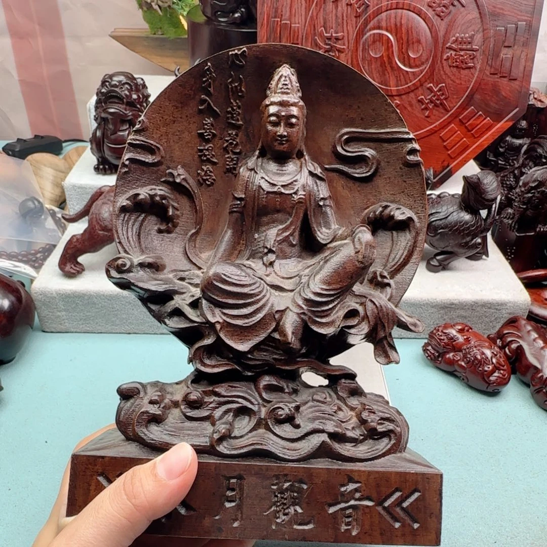 风车木（黑檀木）把件三*观音