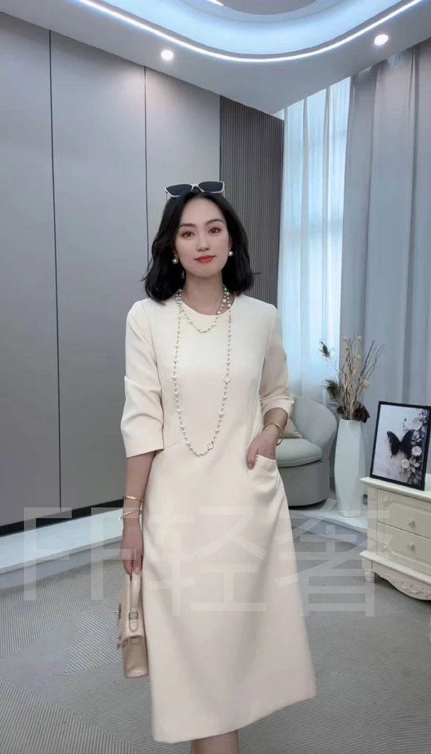 【FF-轻奢】女装新款时尚显瘦气质长款百搭休闲春季连衣裙LW24265