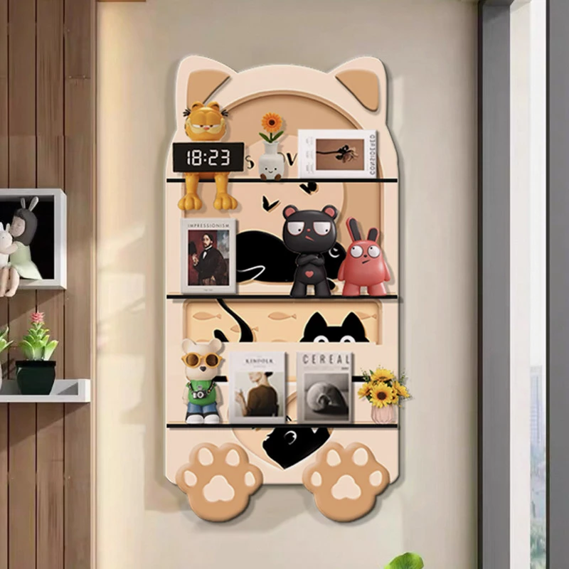 D236猫咪快乐屋置物架墙上挂架客厅陈列架收纳一体展示架捡漏3