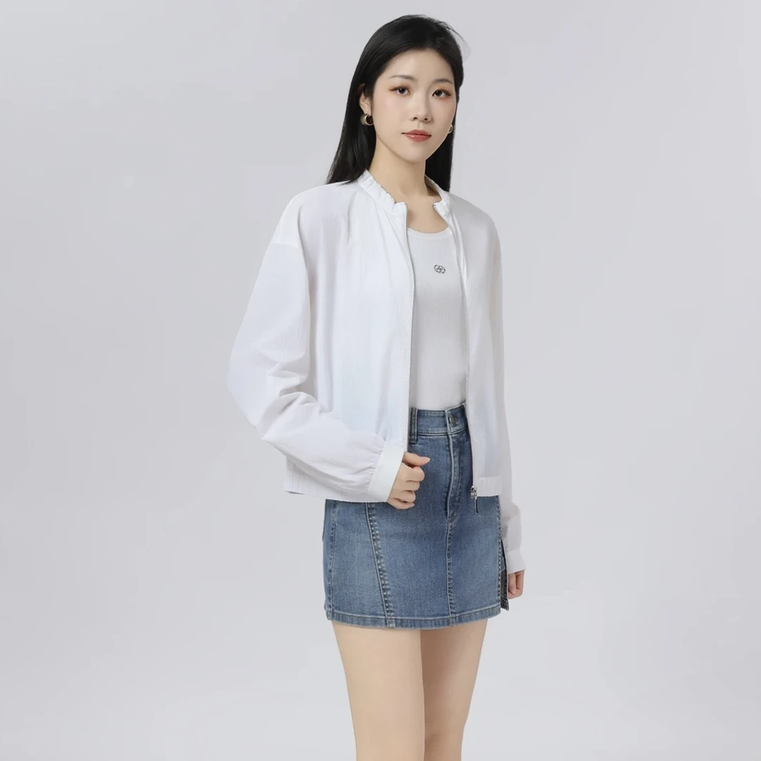 GIRDEAR/哥弟春夏新款立领外套女简约休闲长袖潮流百搭上衣140024