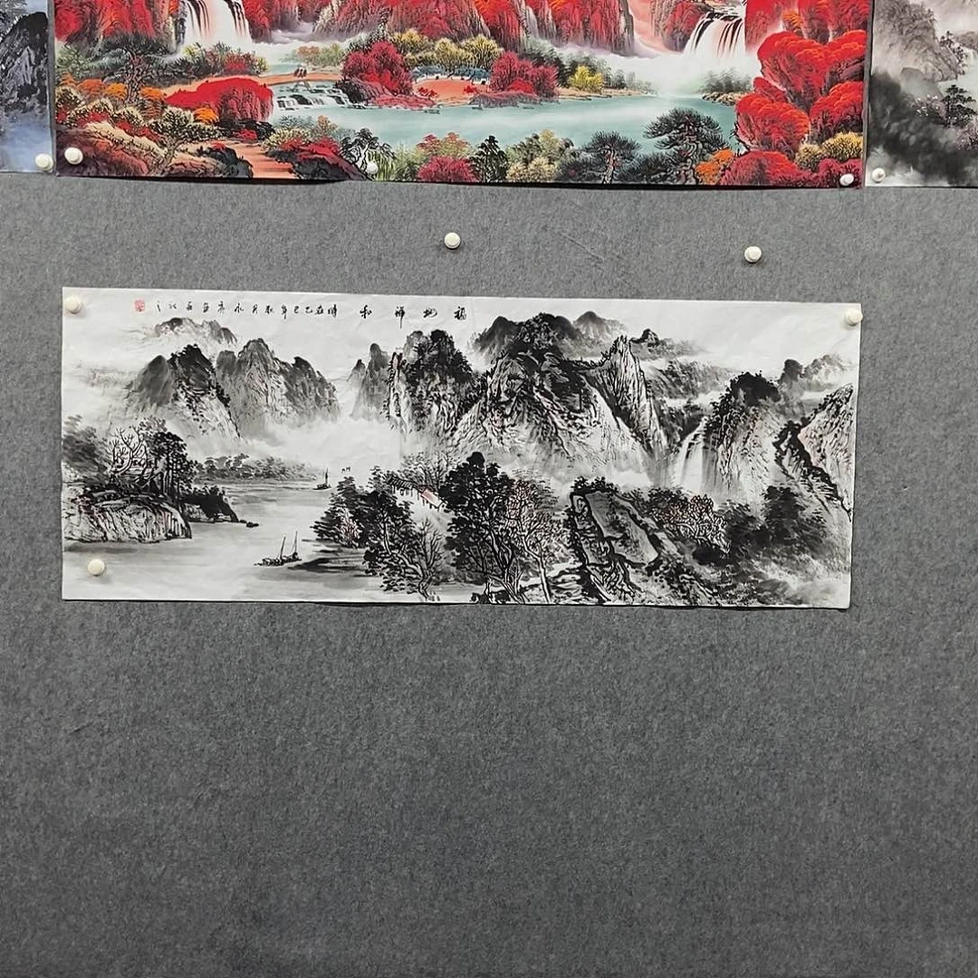 国画小六尺水墨山水一幅